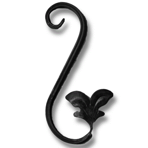 S- Bogen mit Blatt rechts 200 x 90 mm, 12 x 6 mm gerillt