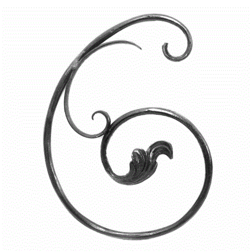 Barock Schnörkel links 390 x 280 mm, 12 mm rund