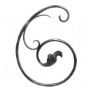 Barock Schnörkel links 390 x 280 mm, 12 mm rund