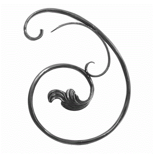 Barock Schnörkel rechts 390 x 280 mm, 12 mm rund