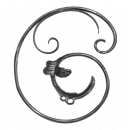 Barock Schnörkel  links 370 x 330 mm, 12 mm rund