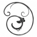 Barock Schnörkel rechts 370 x 330 mm, 12 mm rund