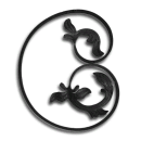 Schnörkel Blattform links 430 x 330 mm, 16 x 8 mm...