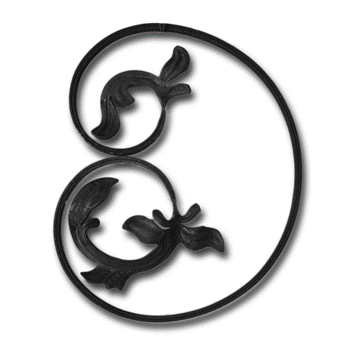 Schnörkel Blattform rechts 430 x 330 mm,16 x 8 mm gerillt