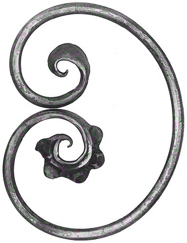 Barock Schnecke rechts 185 x 135 mm, 12 mm rund