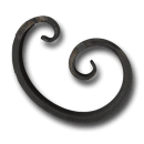 C- Schnörkel massiv 205 x 155 mm, 25 x 12 mm