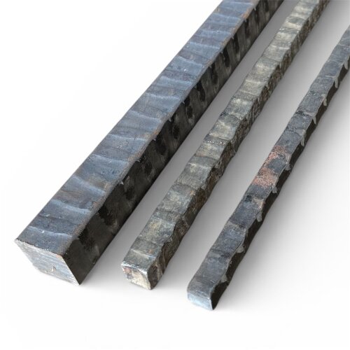 Vierkantstahl Flächen gehämmert 14 x 14 mm x 2 m
