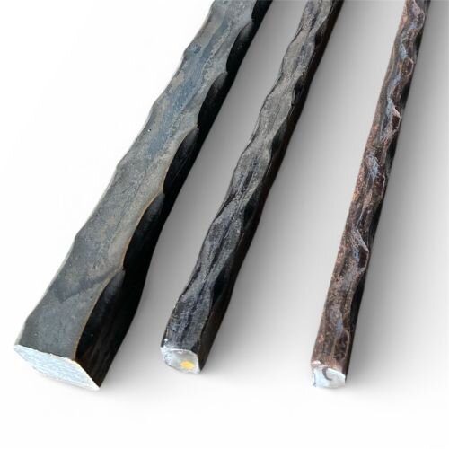 Vierkantstahl Kanten gehämmert 14 x 14 mm x 1 m