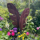 Gartenstecker Feder aus Cortenstahl