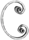 C-Schnörkel 90 x 150 mm | 16 x 8 mm | Kanten...