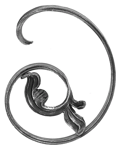 Barock- Schnörkel rechts 270 x 220 mm, 16 x 8 mm gerillt