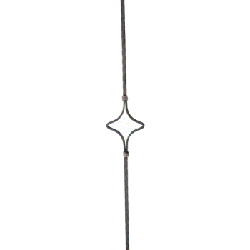 Zaun Metall Zaunstab Mit Rosette Glatt 95 X 9,5cm Zierstab Für Schmiedeeisen Metallzaun Schmiedeeisen
