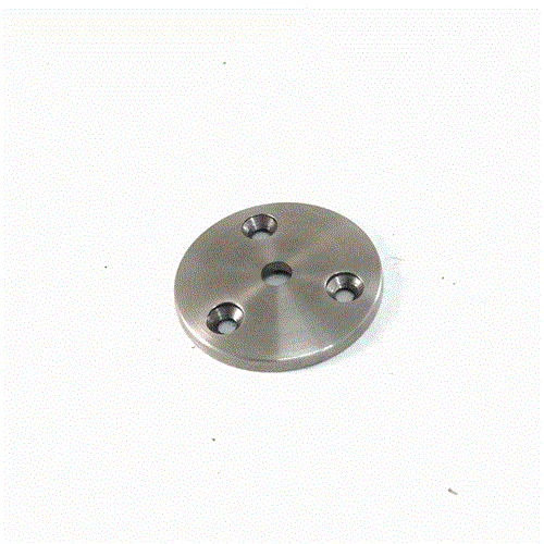 Edelstahlronde, gewölbt 70 x 5 mm/ 3 x 6,5 mm