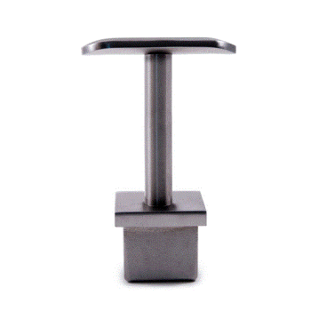 V4A Rohrstütze starr für 424 mm mit Gelenk 75° g